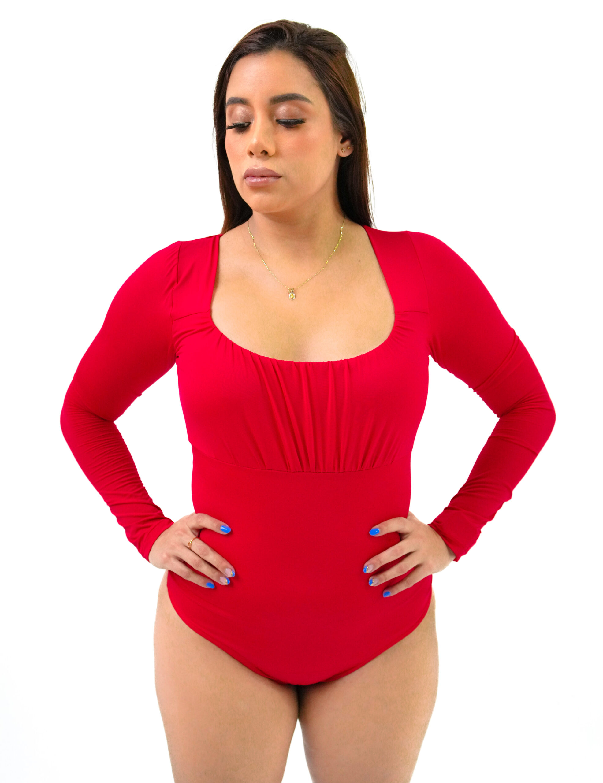 Honey Lily Women's Body Shapewear Tummy Control Body Shaper Fajas- Rose:  Red - Honey Lily